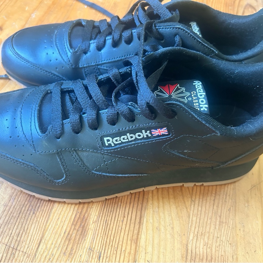 Reebok Black Leather Classic Sneakers